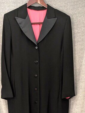 Never Worn Size 14 Stunning Black Dress Full Length Coat